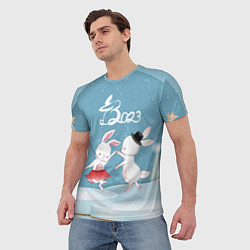 Футболка мужская 2023 - танец зайчиков, цвет: 3D-принт — фото 2
