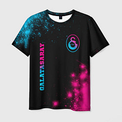 Футболка мужская Galatasaray - neon gradient: надпись, символ, цвет: 3D-принт