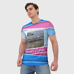 Футболка мужская Чебоксары - речной вокзал, цвет: 3D-принт — фото 2