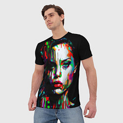 Футболка мужская Анджелина Джоли - поп-арт, цвет: 3D-принт — фото 2