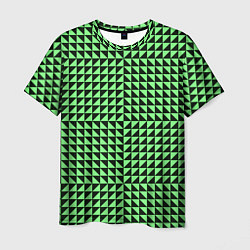 Футболка мужская Чёрно-зелёная оптическая иллюзия, цвет: 3D-принт