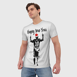Футболка мужская Лионель Месси - happy new year, цвет: 3D-принт — фото 2