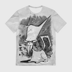 Футболка мужская Кот зловред - червяк джим, цвет: 3D-принт