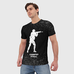 Футболка мужская Counter Strike с потертостями на темном фоне, цвет: 3D-принт — фото 2