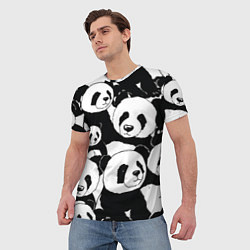 Футболка мужская С пандами паттерн, цвет: 3D-принт — фото 2