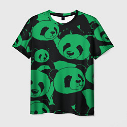 Футболка мужская Panda green pattern, цвет: 3D-принт