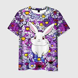 Футболка мужская Веселый кролик в цветах, цвет: 3D-принт