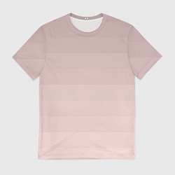 Футболка мужская Монохромный полосатый розовато-бежевый, цвет: 3D-принт