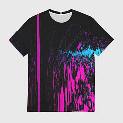 Футболка мужская Фиолетовые линии и нейроны, цвет: 3D-принт