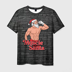 Футболка мужская Muscle Santa, цвет: 3D-принт