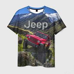 Футболка мужская Chrysler Jeep Wrangler Rubicon - горы, цвет: 3D-принт