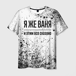 Футболка мужская Я же Ваня и этим всё сказано: на светлом, цвет: 3D-принт