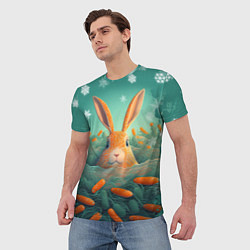 Футболка мужская Кролик в море моркови, цвет: 3D-принт — фото 2