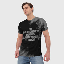 Футболка мужская Im bartender doing bartender things: на темном, цвет: 3D-принт — фото 2