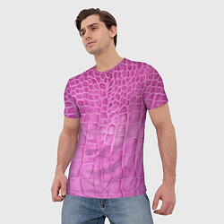 Футболка мужская Кожа - текстура - pink, цвет: 3D-принт — фото 2