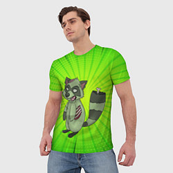 Футболка мужская Енот зомби, цвет: 3D-принт — фото 2