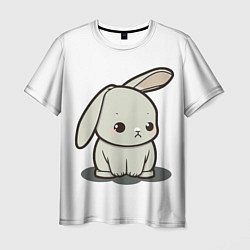 Футболка мужская Грустный зайчик, цвет: 3D-принт
