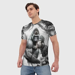 Футболка мужская Накаченная горилла, цвет: 3D-принт — фото 2