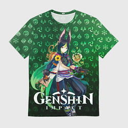 Футболка мужская Тигнари элементали, цвет: 3D-принт