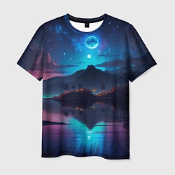 Футболка мужская Ночное небо, пейзаж, цвет: 3D-принт