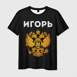 Футболка мужская Игорь и зологой герб РФ, цвет: 3D-принт