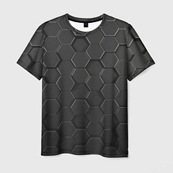 Футболка мужская Abstraction hexagon grey, цвет: 3D-принт