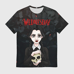 Футболка мужская Wednesday black, цвет: 3D-принт