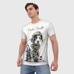 Футболка мужская Пятнистый щенок в военном камуфляже, цвет: 3D-принт — фото 2