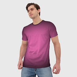 Футболка мужская Розовый фон с черной виньеткой, цвет: 3D-принт — фото 2