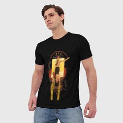Футболка мужская Человек-бензопила Дэндзи и Пауэр на чёрном фоне, цвет: 3D-принт — фото 2