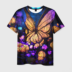 Футболка мужская Цветок бабочка midjouney, цвет: 3D-принт