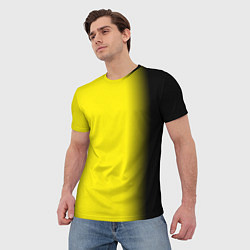 Футболка мужская И черный и желтый, цвет: 3D-принт — фото 2