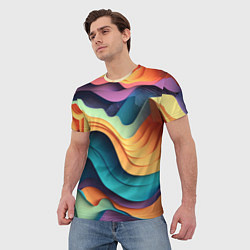 Футболка мужская Цветной рельеф, цвет: 3D-принт — фото 2