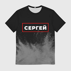 Футболка мужская Сергей - в рамке красного цвета, цвет: 3D-принт