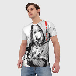 Футболка мужская Меланхоличная девочка аниме, цвет: 3D-принт — фото 2