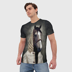 Футболка мужская Конь в пальто в прямом смысле, цвет: 3D-принт — фото 2