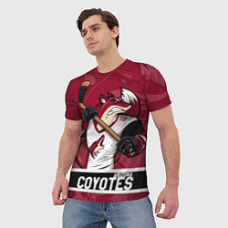 Футболка мужская Arizona Coyotes маскот, цвет: 3D-принт — фото 2