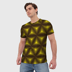 Футболка мужская Желтые треугольники, цвет: 3D-принт — фото 2