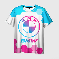 Футболка мужская BMW neon gradient style, цвет: 3D-принт