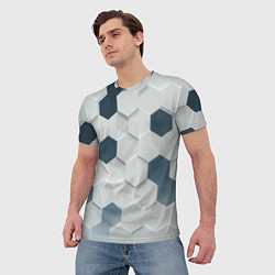Футболка мужская Геометрические шестиугольники, цвет: 3D-принт — фото 2