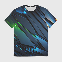 Мужская футболка Разломленные плиты со светом