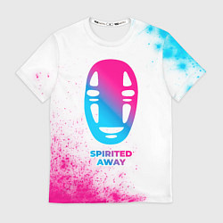 Футболка мужская Spirited Away neon gradient style, цвет: 3D-принт