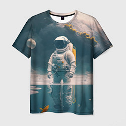 Футболка мужская Космонавт в воде на другой планете, цвет: 3D-принт