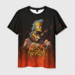 Футболка мужская Rock n roll fire Simpsons, цвет: 3D-принт