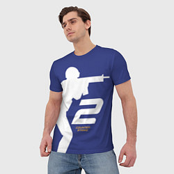 Футболка мужская Counter Strike 2 силуэт, цвет: 3D-принт — фото 2