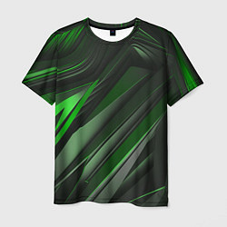 Футболка мужская Green black abstract, цвет: 3D-принт