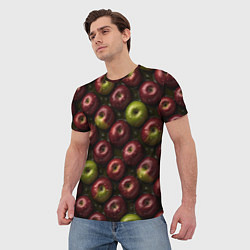 Футболка мужская Сочная текстура из яблок, цвет: 3D-принт — фото 2