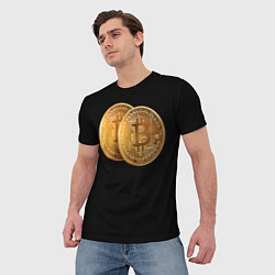 Футболка мужская Биткоин золотой, цвет: 3D-принт — фото 2