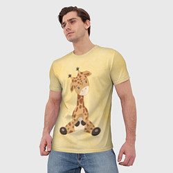 Футболка мужская Малыш жираф, цвет: 3D-принт — фото 2