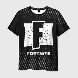 Футболка мужская Fortnite с потертостями на темном фоне, цвет: 3D-принт